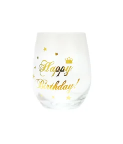 Happy Birthday Stemless Wine Glass