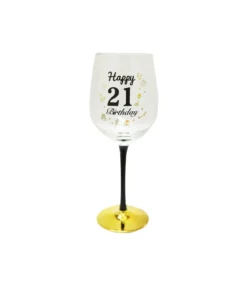 Happy 21 Birthday Wine Glass