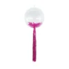 Hot Pink Bubble Balloon With Feathers & Fringe