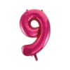 Hot Pink Foil Number Balloon 9
