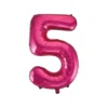 Hot Pink Foil Number Balloon 5
