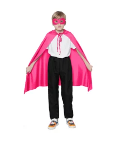 Hot Pink Kids Cape & Mask Set