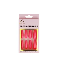 Hot Pink Press On Nails 24pc
