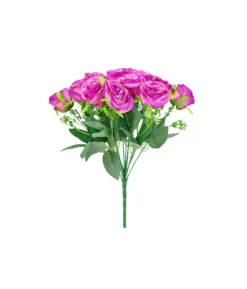 Hot Pink Rose Bush 18 Head 47cm