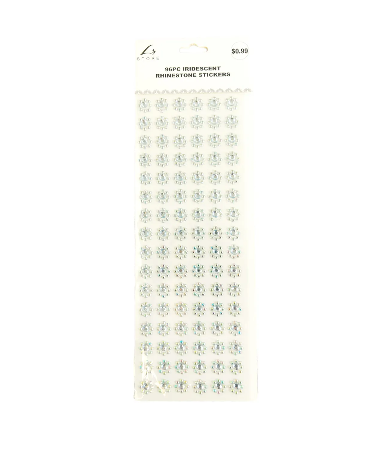 Iridescent Rhinestones Stickers 96pc