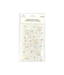 Iridescent Shell Rhinestone Stickers 19.5x10cm