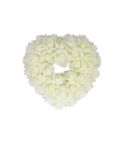 Ivory Artificial Craft Rose Heart 29x29cm