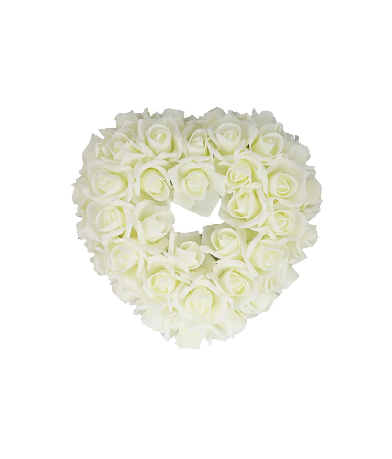 Ivory Artificial Craft Rose Heart 29x29cm