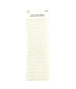 Ivory Heart Rhinestones Stickers 153pc