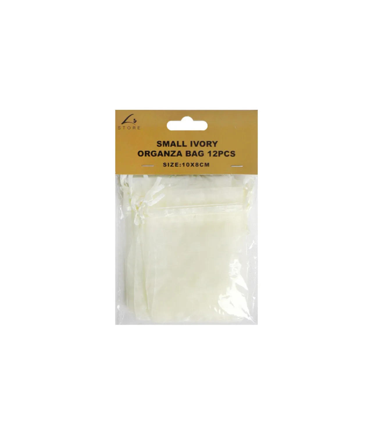 Ivory Small Organza Bags 12pc