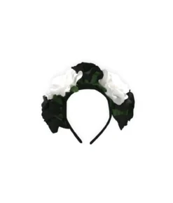 Jumbo Black & White Rose Headband