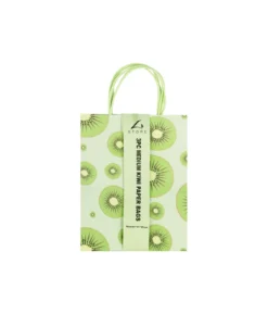 Kiwifruit Printed Paper Bags 27cm 3pk