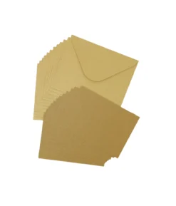 Kraft Brown Small Pearlised Cards & Envelopes Set 12pc