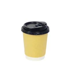 Kraft Double Wall Coffee Cups with Lid 24x12oz