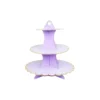 Lavender With Edge Design 3 Tier Cupcake Stand