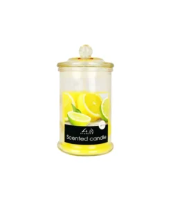 Lemon Scented Candle In Glass Jar