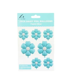 Light Blue Daisy Foil Balloon 7pc