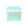 Light Blue Double Layer Transparent Cake Box 8in