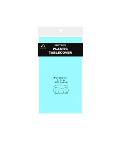Light Blue Round Plastic Tablecover 213x213cm