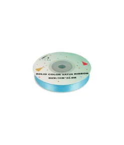 Light Blue Solid Colour Satin Ribbon 1cm