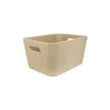 Light Brown Plastic Rattan Basket 29.2x21x15cm