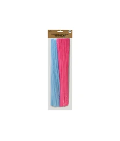Light Pink & Blue Mixed Chenille Stems 30cm
