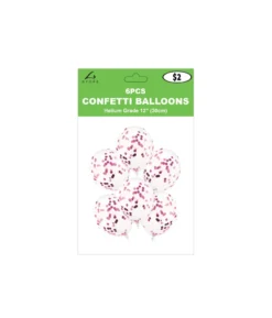 Light Pink Confetti Latex Balloons 12inch 6pk
