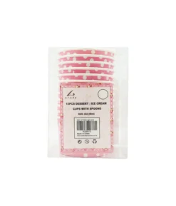 Light Pink Dots Ice Cream Cups 12pk 3oz
