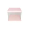 Light Pink Double Layer Transparent Cake Box 6in