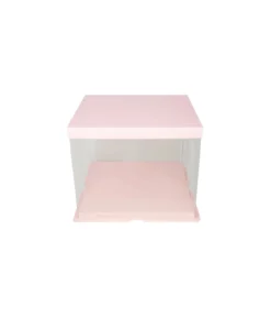 Light Pink Double Layer Transparent Cake Box 6in