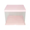 Light Pink Double Layer Transparent Cake Box 12in