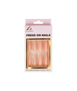 Light Pink Glitter Press On Nails 24pc