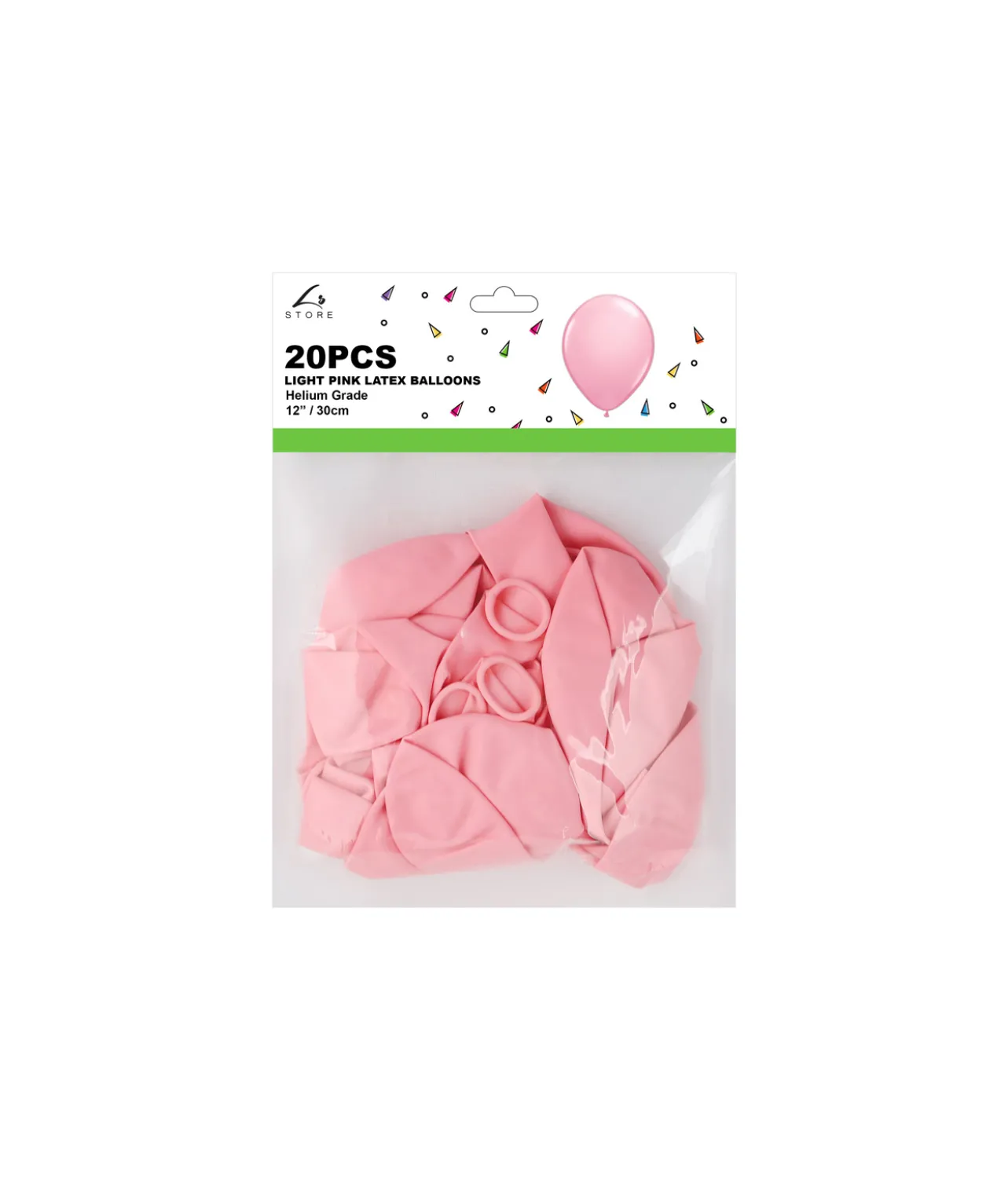 Light Pink Latex Plain Balloons 12inch 20pk