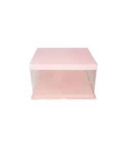 Light Pink Single Layer Transparent Cake Box 6in