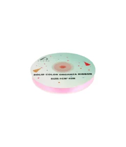 Light Pink Solid Colour Organza Ribbon 1cm
