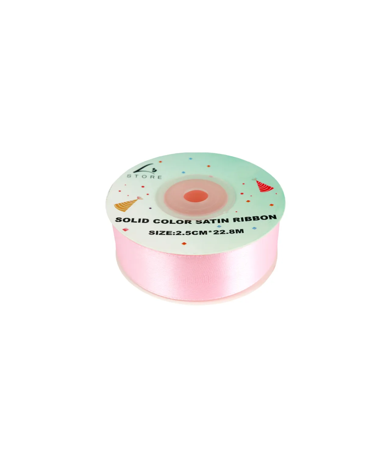 Light Pink Solid Colour Satin Ribbon 2.5cm