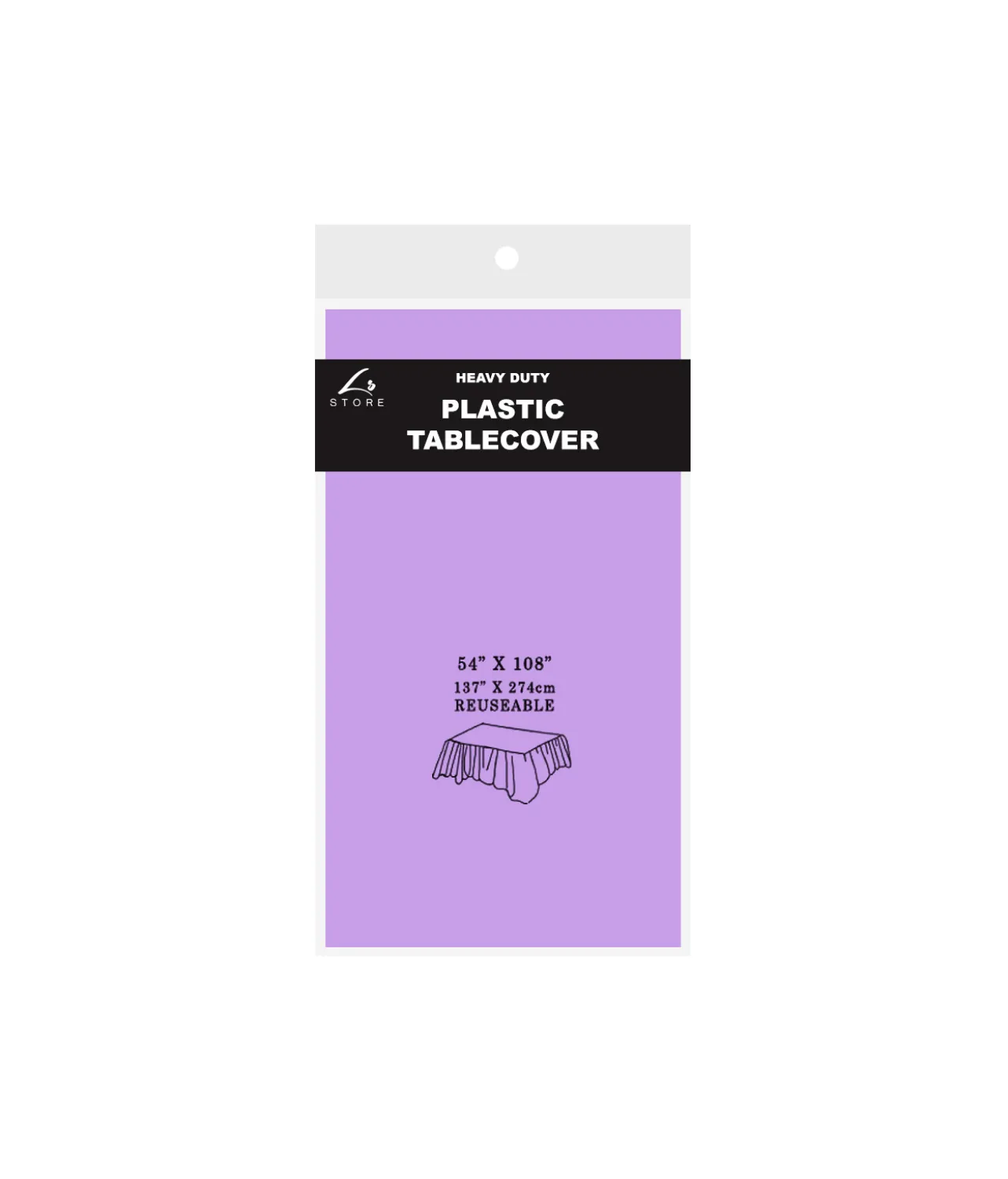 Light Purple Plastic Tablecover 137x274cm