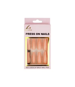 Light Salmon Press On Nails 24pc