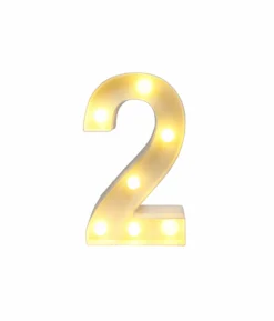 Light Up Number 2 Warm White LED