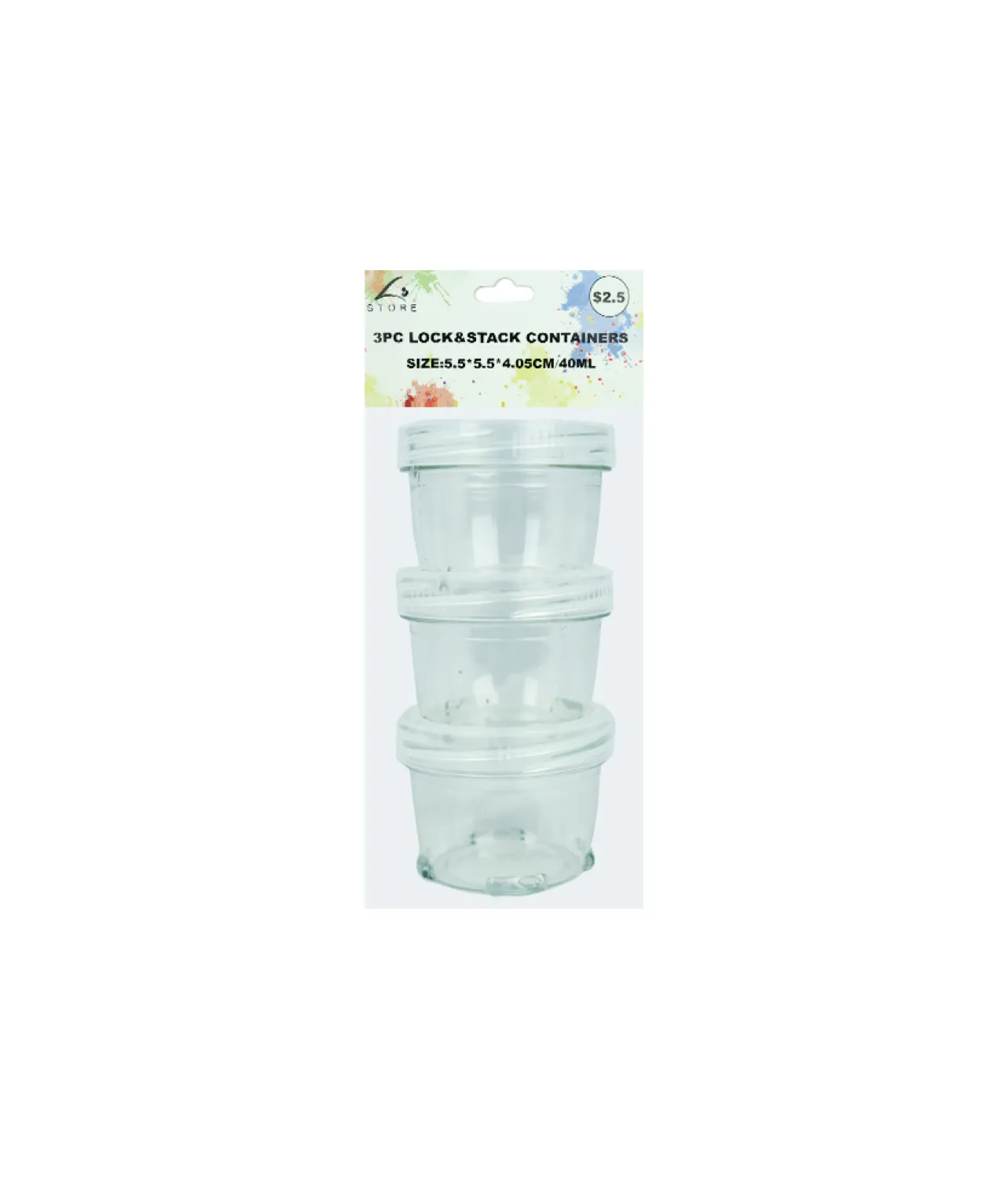 Lock & Stack Container 4cm 3pk