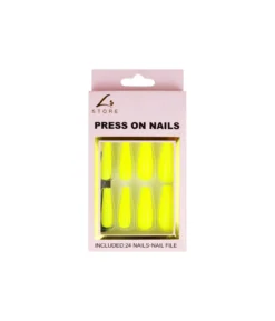 Luminous Yellow Press On Nails 24pc