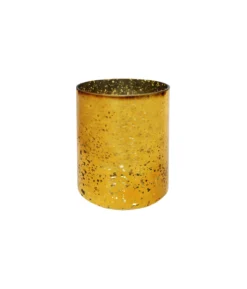 Mercury Gold Cylinder Vase 14cm