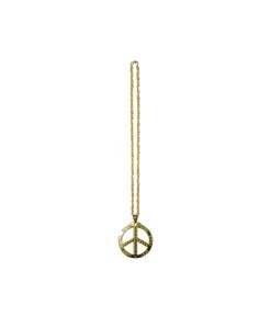 Metal Bling Necklace Gold Peace