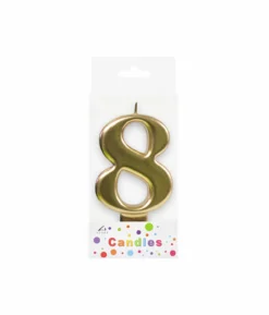 Metallic Gold Number Candle 8