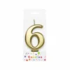 Metallic Gold Number Candle 6