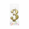 Metallic Gold Number Candle 3