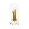 Metallic Gold Number Candle 1