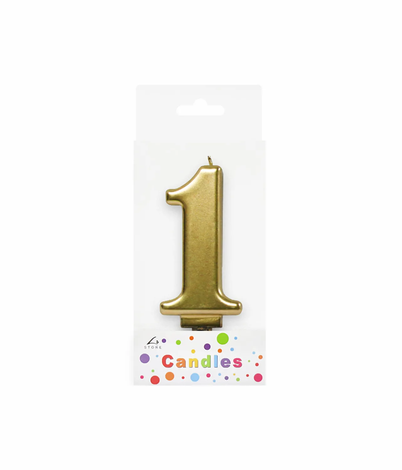 Metallic Gold Number Candle 1
