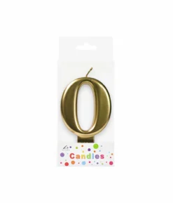 Metallic Gold Number Candle 0
