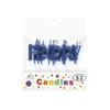 Metallic Happy Birthday Royal Blue Candle Set